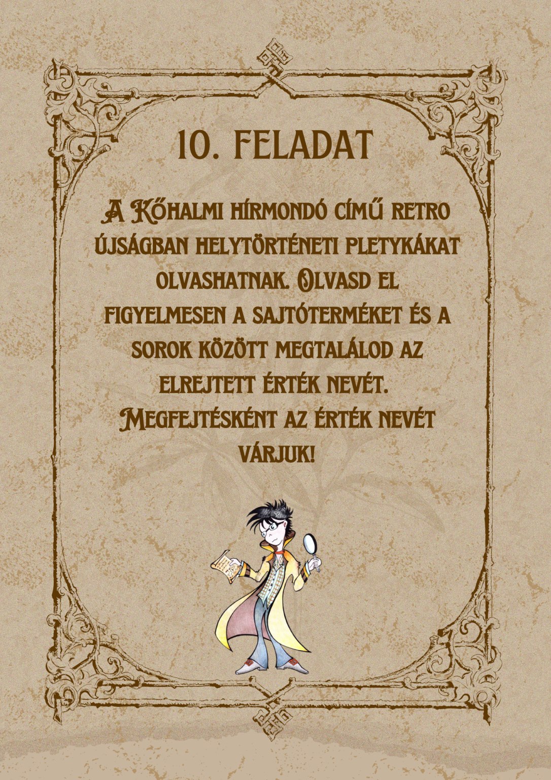 A 10. feladat nyitóoldala kép formátumban