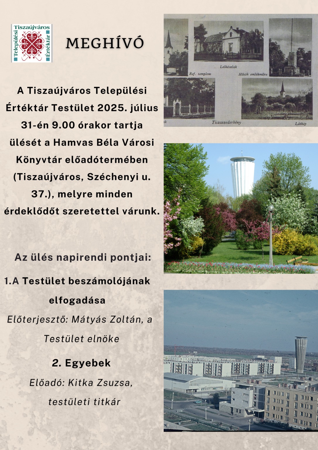 Meghívó az Értéktár Testület 2025. július 31-ei ülésére jpg képformátumban